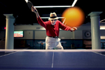 Marty Reisman, 81, 1958 and 1960 U.S. Open table tennis champion, poses for a portrait playing ping pong at Spin New York on Sunday, May 29, 2011 in Manhattan, New York.  (For The New York Times) 