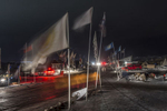 Flag Road served as the entrance and main thoroughfare for the Oceti Sakowin camp at Standing Rock. At night the camp took on a surreal, haunting feeling.
