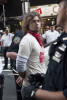 An OWS supporter is arrested in lower manhattan during actions commemorating the first anniversary of the the Occupy Wall Street movement on September 17th 2012 .