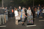 A man sells political buttons inside Liberty Square (Zucotti park)  during the Popular Assembly held there to commemorate the first anniversary of the Occupy Wall Street movement.
