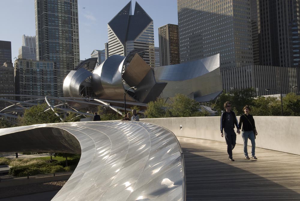 The BP Bridge, designed by architect Frank Gehry.   