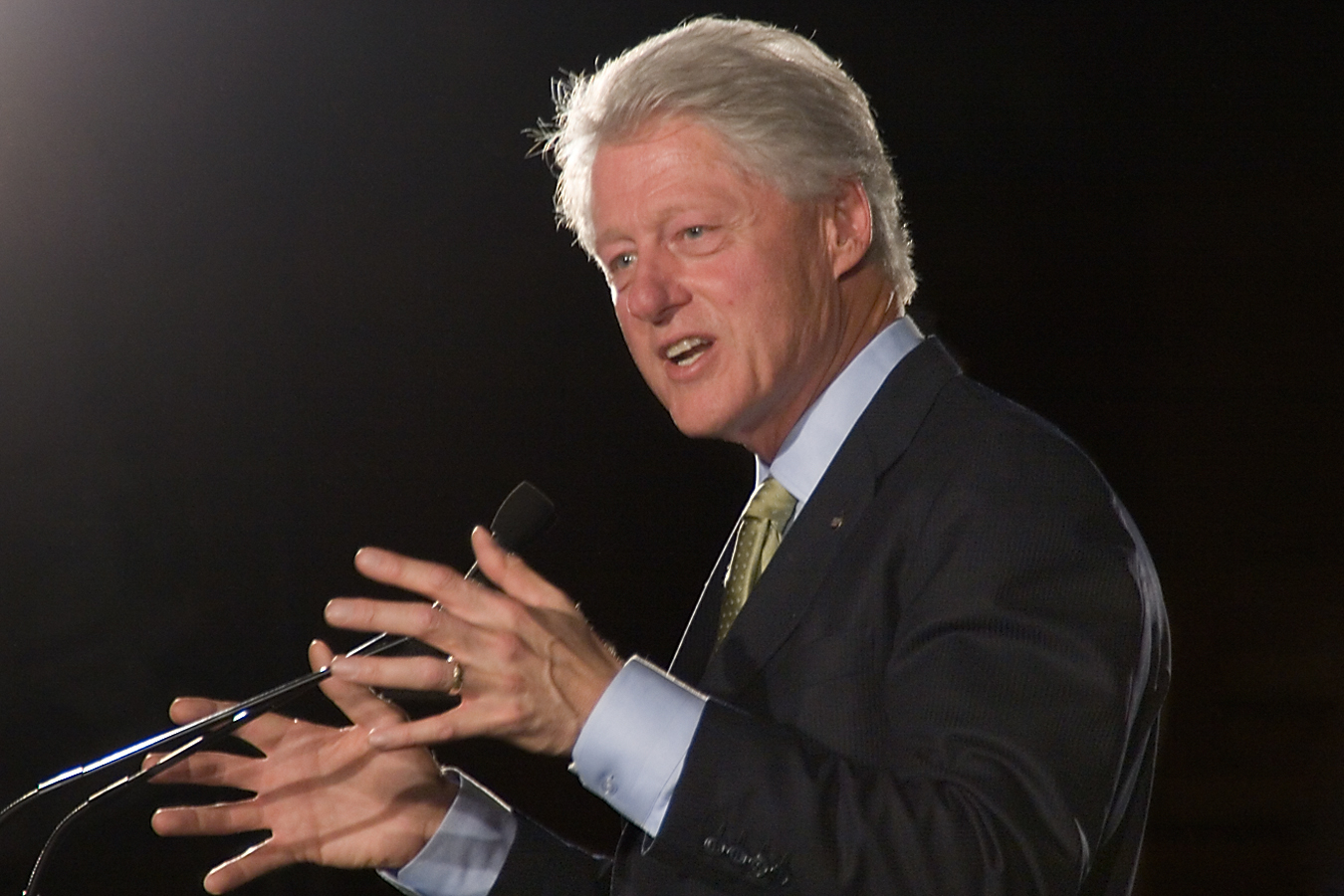 Former President Bill Clinton at a rally supporting Governor Deval Patrick.