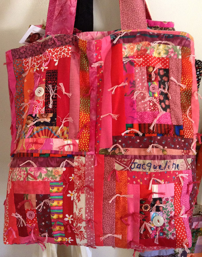 Patchwork bags by Peace Quilt artisans in Lilavois