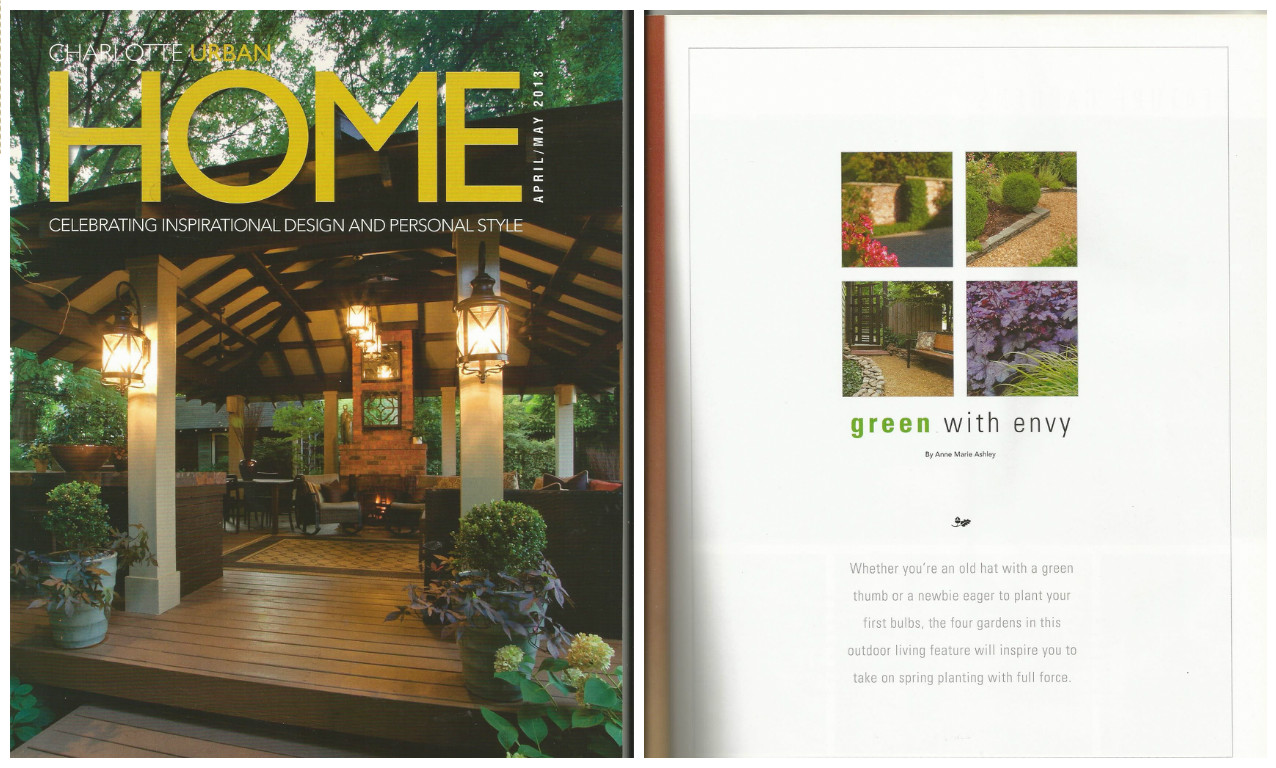 The landscape designs of Solow Design Group were featured in Urban Home Charlotte magazine as a featured garden from the April/May 2013 issue.The gallery is aptly titled {quote}Green with Envy.{quote}