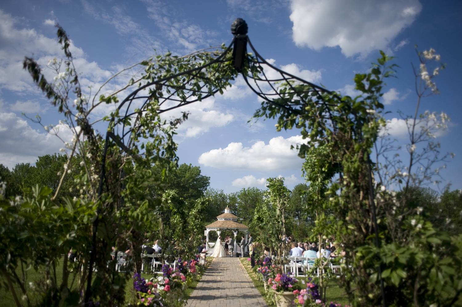 garden wedding ceremony at Grand Colonial