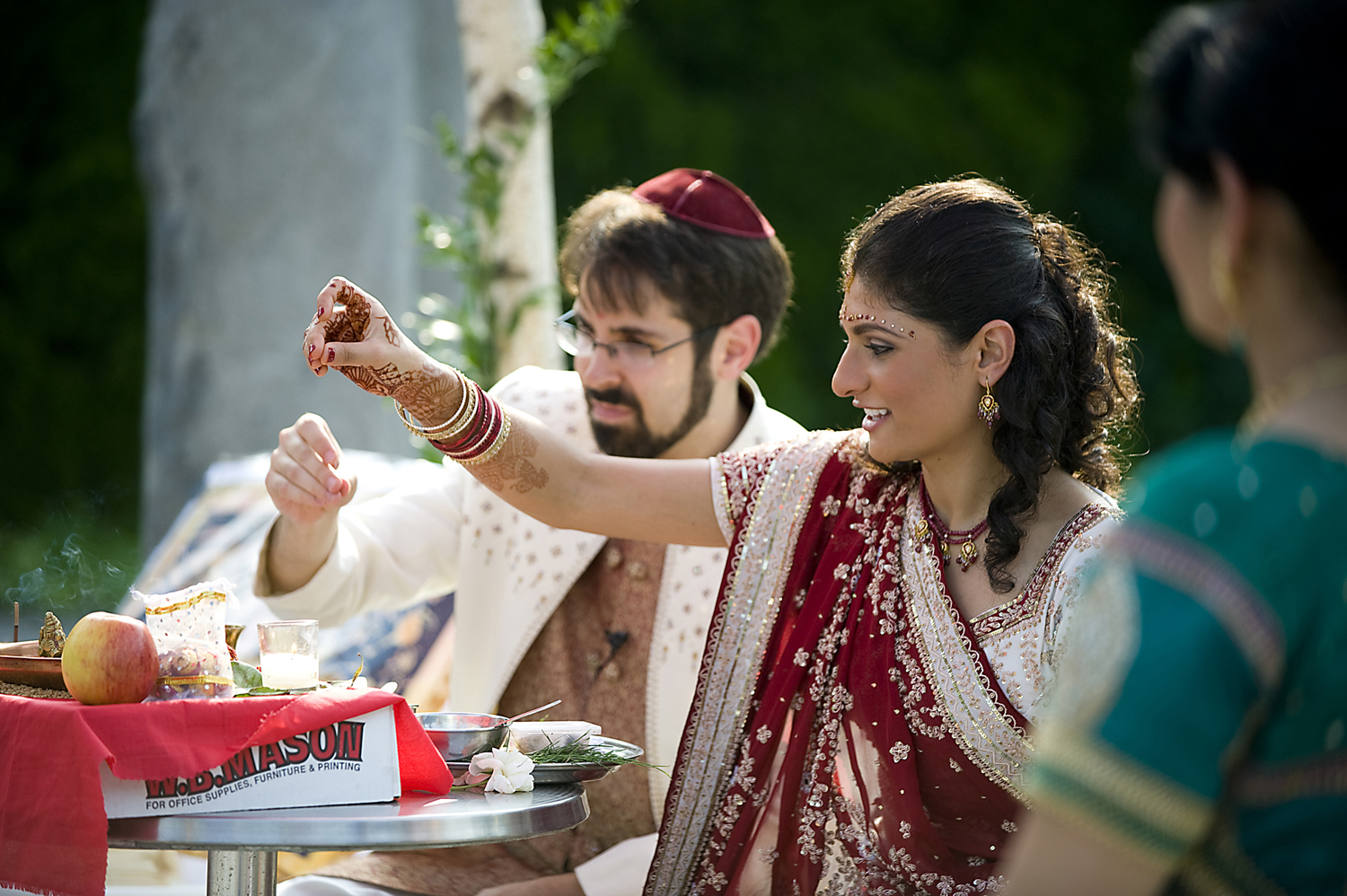 Jewish Hindu wedding ceremony at Grounds for Sculpture