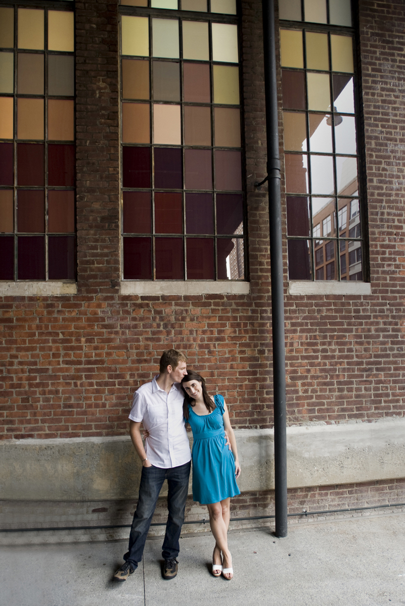 Engaged couple at the High Line in NYC. NYC engagement photography