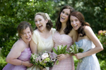 Bride with bridesmaids on her wedding day at The Grand Colonial. NJ wedding photos