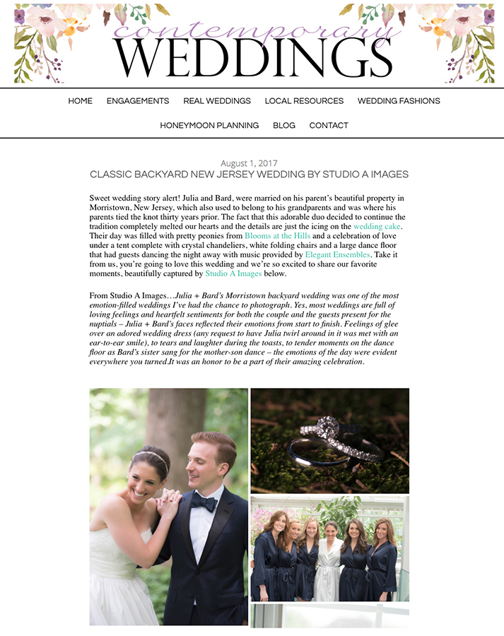 Contemporary Weddings - August 2017read the full post here