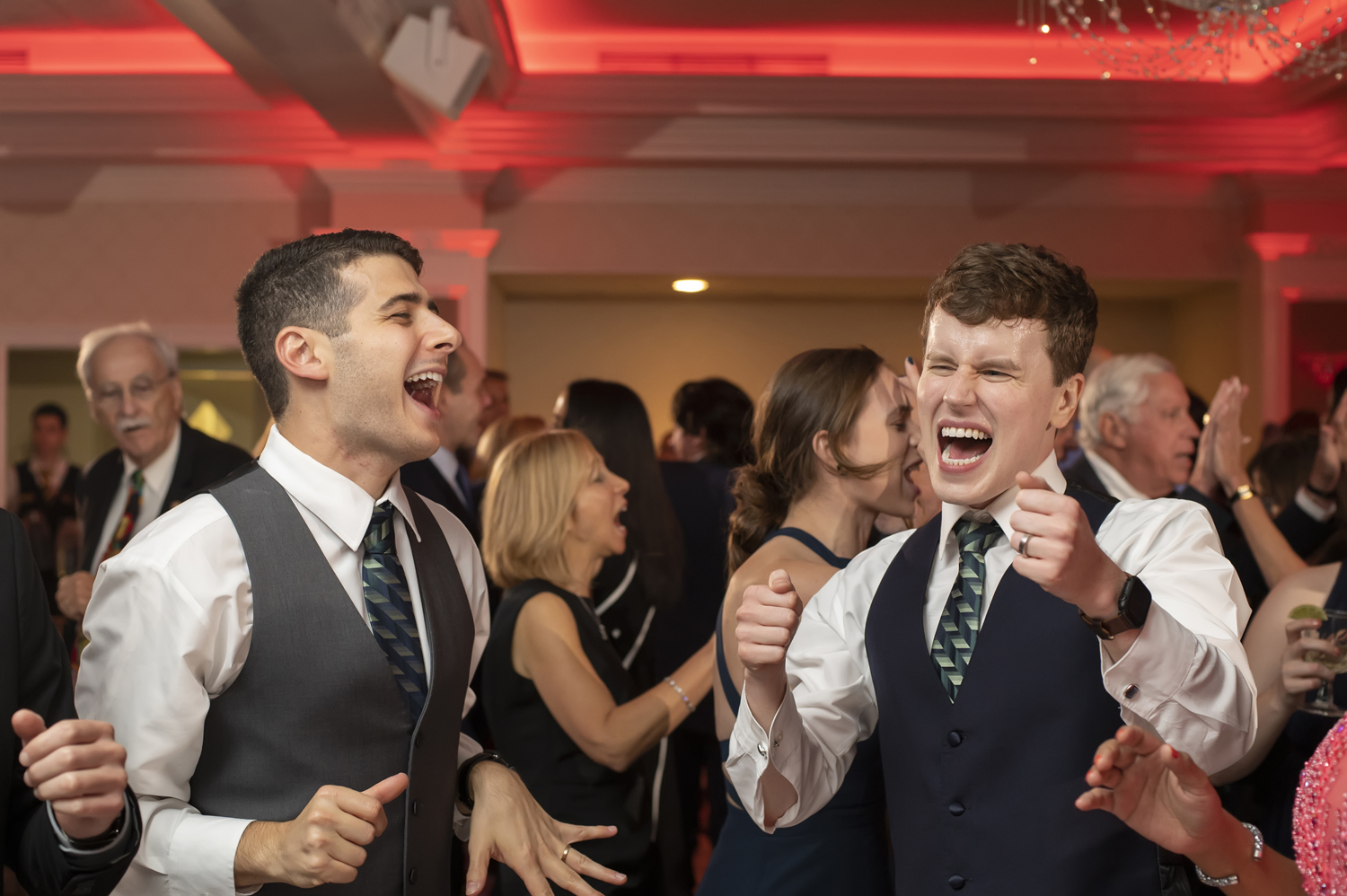 grooms dancing at their wedding reception at the English Manor. LGBTQ wedding