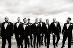 groomsmen walking at wedding at Hudson House in Jersey City
