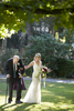 bride leads her father to the wedding ceremony at Trebor Garth Estate. NJ wedding photographer