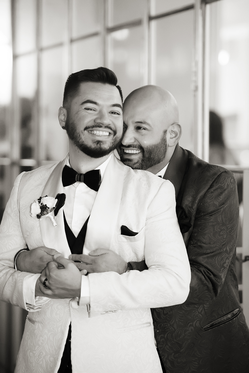 Grooms on their wedding day in NYC. LGBTQ wedding photographer