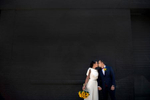 portrait of bride and groom after their wedding ceremony at The Foundry in Long Island City, NY. NYC wedding photographer