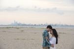 Engagement session at the beach at the Jersey Shore