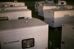 Evacuees from New Orleans and outlying regions were  relocated by FEMA to trailer parks around the state, where they lived for years, in some cases. This is Chase's RV Park just south of New Iberia, Louisiana.