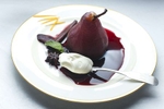 12/3/2015 - Sudbury, MA - This is pears poached in red wine with orange and star anise by chef Gordon Hamersley. Topic: 09hamersley. Story by Gordon Hamersley/Globe Correspondent. Photo by Dina Rudick/Globe Staff 