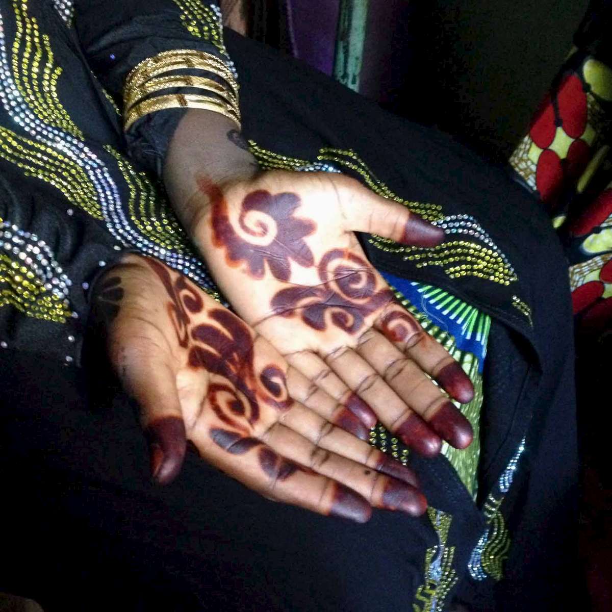 Henna\'ed hands before a wedding. Northern Nigeria. November 2014.