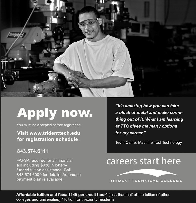 Magazine advertisment for Trident Technical College.  Photo by Mic Smith Photography LLC.