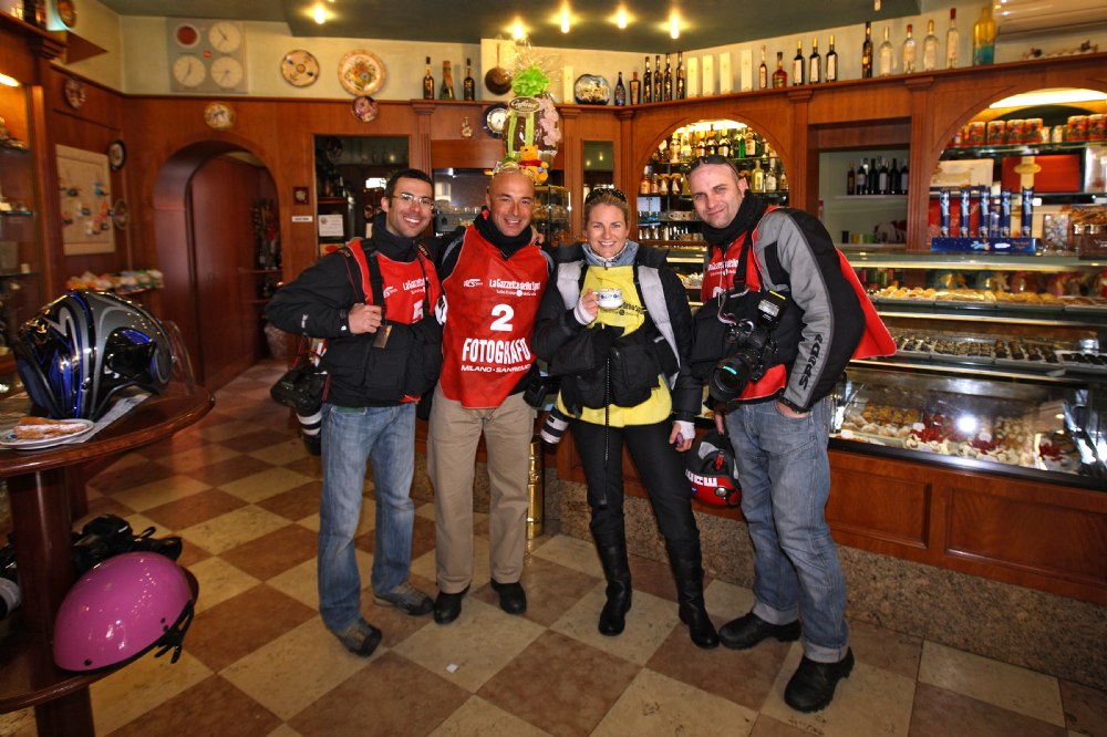 Stopping for an espresso during Milan-San Remo with the other photographers...Apparently a tradition...I love this race!