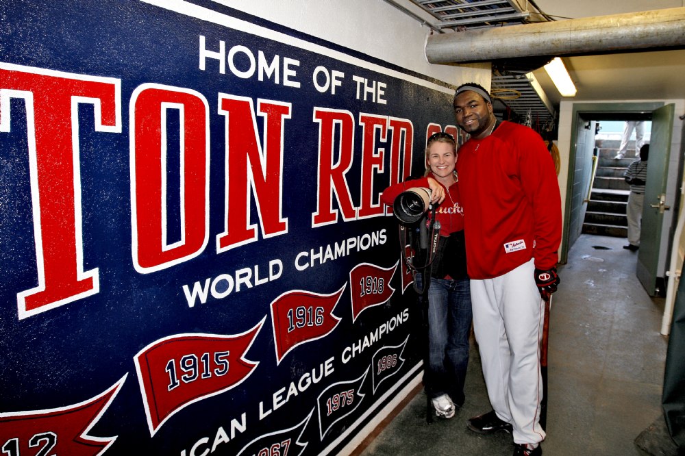 Big Papi stopped by to say hi while I was photographing Lance throwing out the first pitch at Fenway.