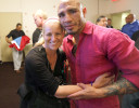Happy to give the Champ Miguel Cotto a hug after his hard fought TKO win over Sergio Martinez at Madison Square Garden in New York City June 7, 2014