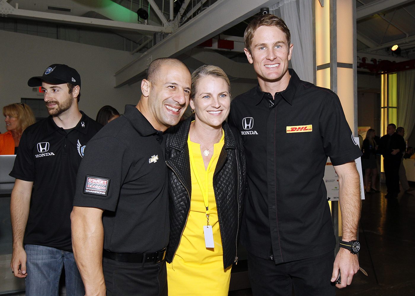 Enjoying the Yellow Party fundraiser for cancer before photographing 2013 Indy 500 Champion Tony Kanaan and 2014 Indy Champion Ryan Hunter-Reay behind the scenes at the Indy 500 May 25, 2014