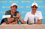 Lance and Alberto take questions at the press conference and declare that Astana will be tough to beat.