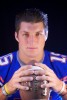 University of Florida's Tim Tebow poses for a portrait inside the visitor locker room at Ben Hill Griffin Stadium.