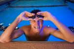 Olympic Swimmer Ryan Lochte poses for a portrait session following his workout at the Stephen C. O'Connell Center on the campus of the University of Florida.