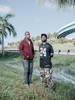 Retired NFL receiver Anquan Boldin stands for a portrait with his cousin CJ a few yards from where his cousin (CJ's brother) Cory Jones was killed by a plain clothes police officer while waiting for roadside assistance, Palm Beach County, October 10, 2017.