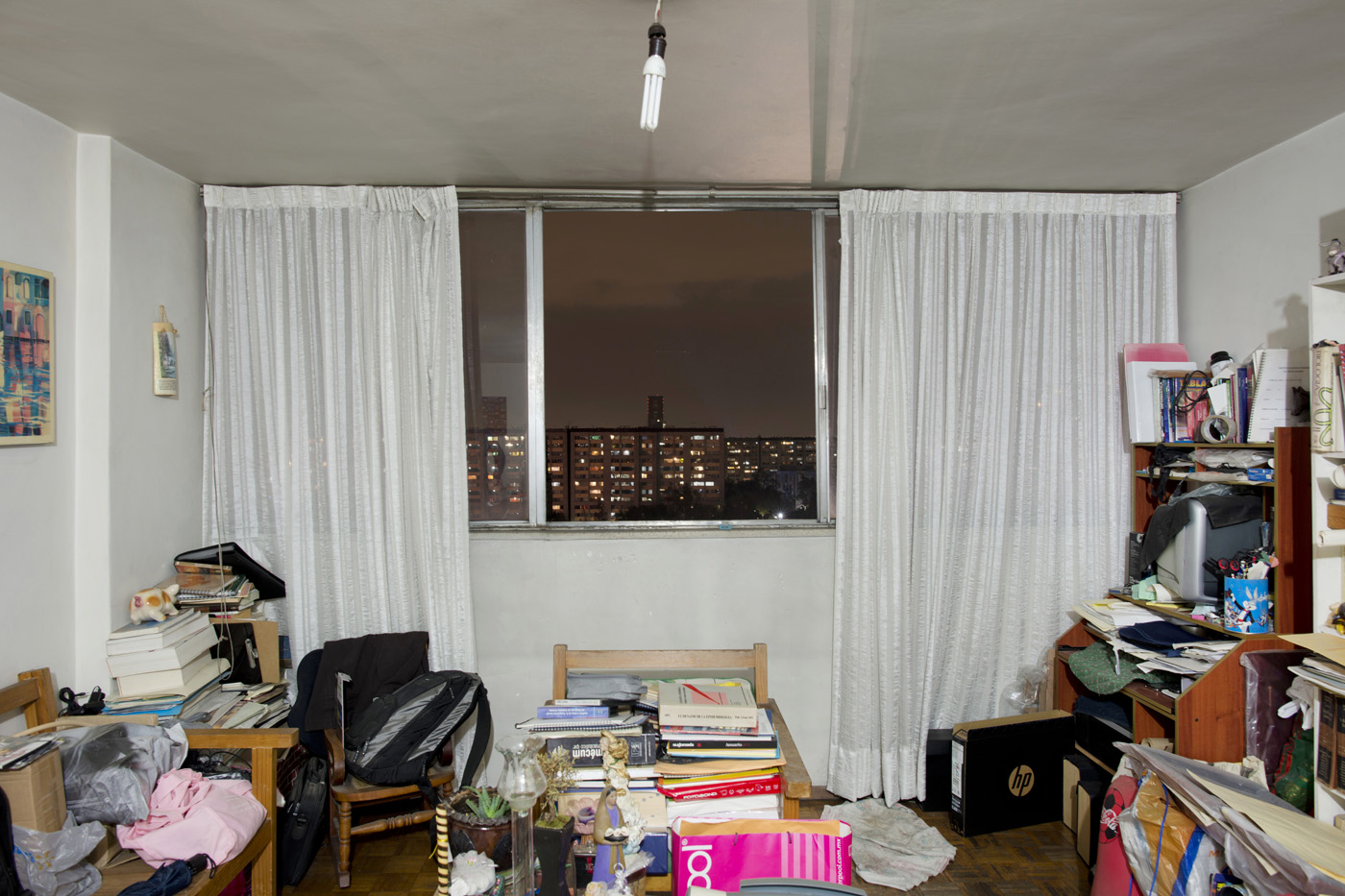 C-1209, Fernando Torres Salgado. The interior livingroom windows of apartments in the Chihuahua building of Tlatelolco. Mario Pani´s Tlatelolco, plaza de las 3 culturas, Mexico DF