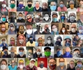 Collage of hundreds of Facebook followers wearing face masks who volunteered for this project during the COVID-19 pandemic. This image is a part of the COVID-19 Project.