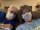 Karyn and Dale Angell in their face masks.
