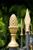 Fancy iron fence finials in Bellagio, Italy. To purchase this image, please go to my stock agency click here.