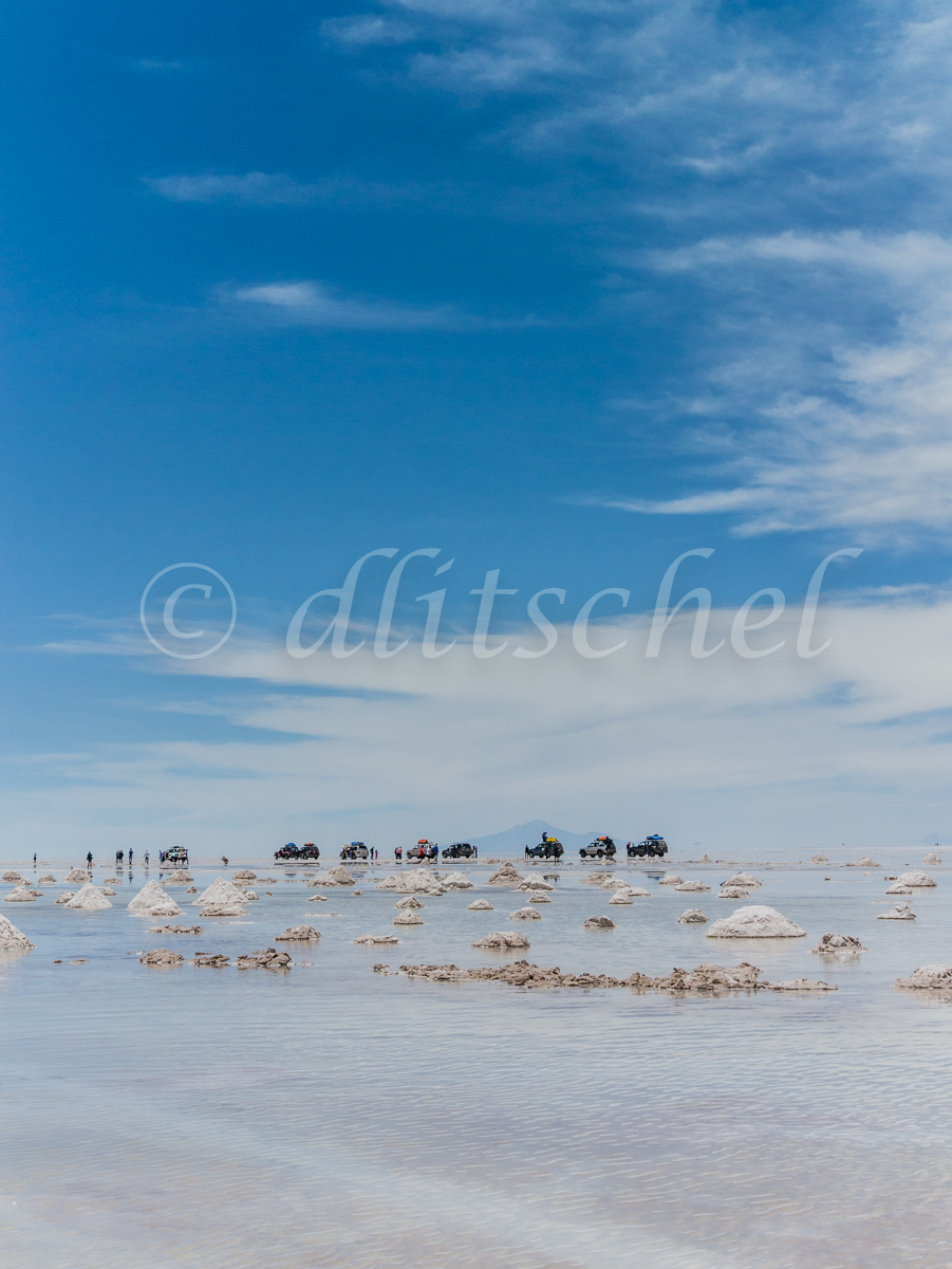 Salar de Uyuni salt flats, the largest of the world. 