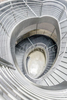 Spiral stairs at the Petersen Automotive Museum in Los Angeles form a strong graphic image.
