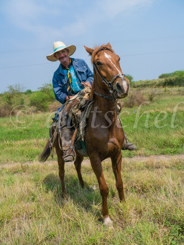 A cowboy rides his horse over the pastures of the Chaco region of northern Paraguay.