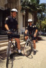 Two bicycle Santa Barbara, California policemen patrol the streets of Santa Barbara. To purchase this image, please go to my stock agency.