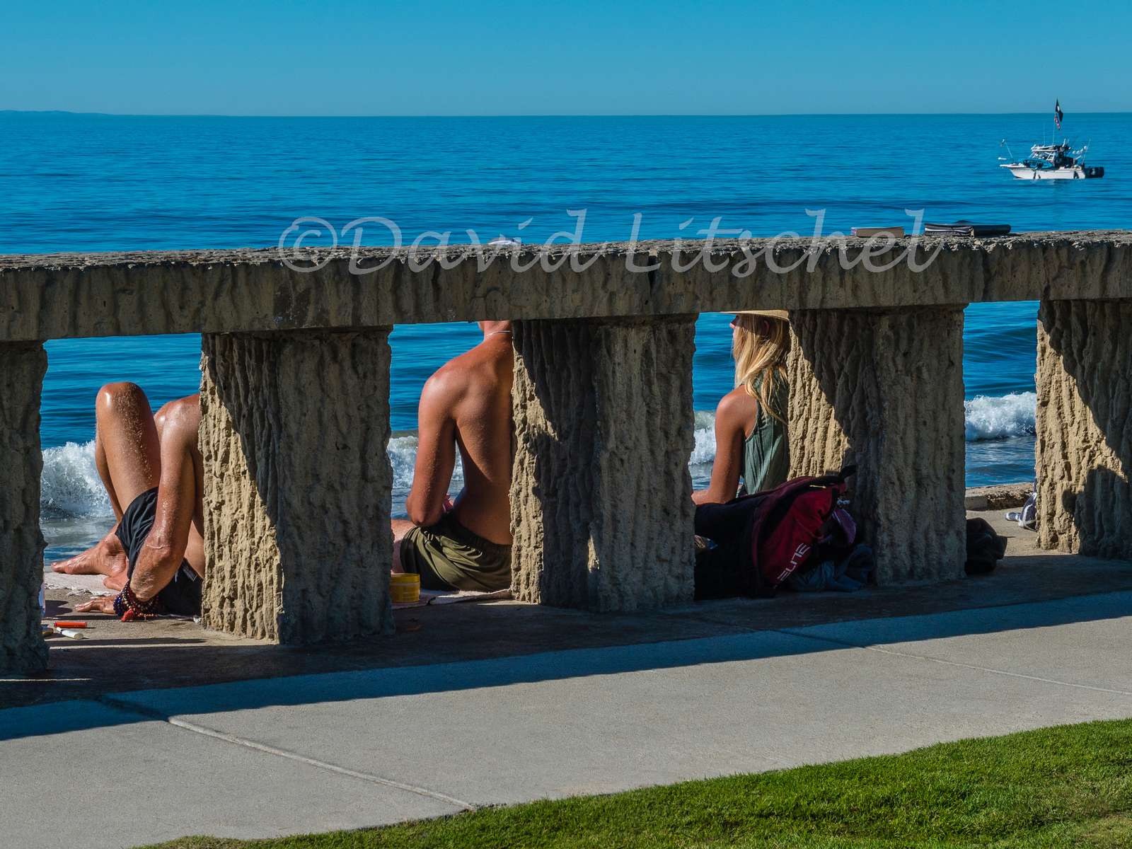 Sun bathing at Channel Drive in Santa Barbara
