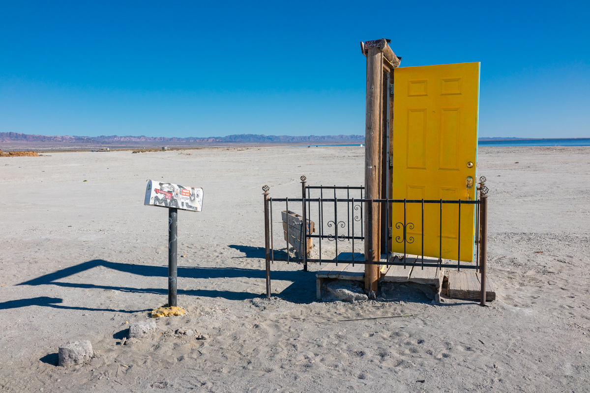 Yellow door installation art