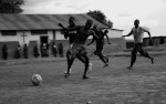 Ex- LRA rebels play football.