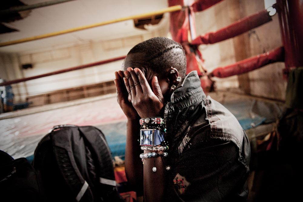 Sonko after a boxing match with Kenya’s Olympian, Elizabeth Andiego at the Pal Pal Boxing Ring, Nairobi, Kenya.
