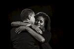 President-elect Senator Barack Obama hugs his wife Michelle during his election night rally in Chicago.Photo by Brooks Kraft/Corbis