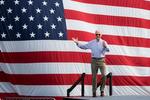 Vice President Joe Biden arrives at a campaign rally in Dayton, Ohio.