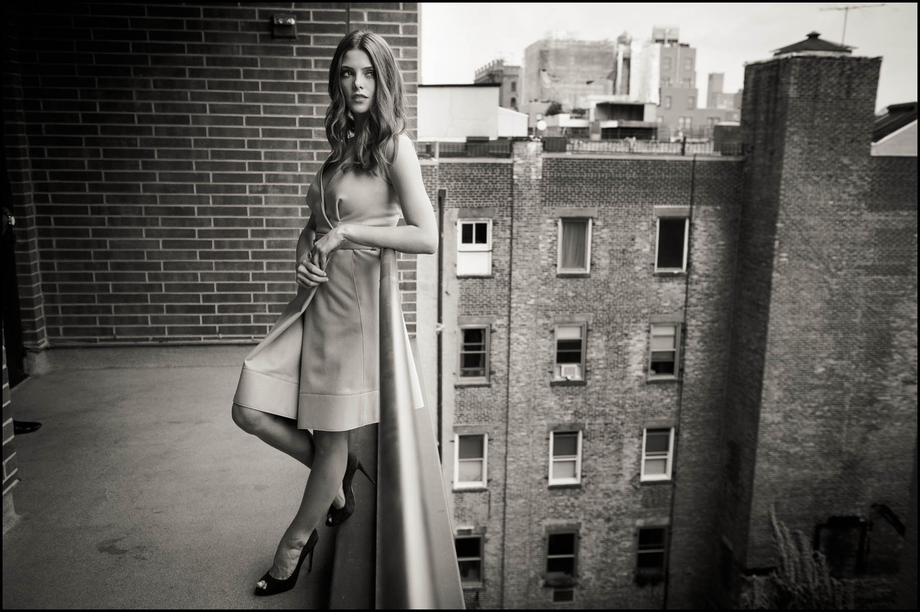 Actress Ashley Greene photographed September 27th, 2012 on a balcony at the Crosby Hotel in Soho. The actress is best known for her roles in the Twilight franchise of movies. 
