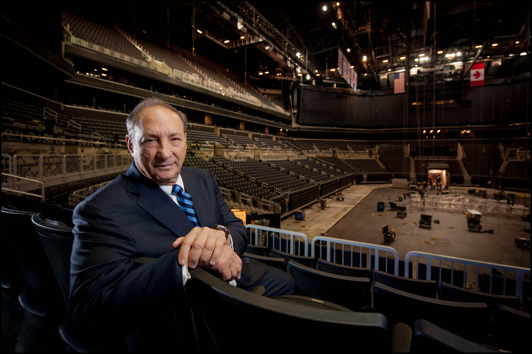 Brooklyn Nets co-owner and developer Bruce Ratner photographed in the new Barclay's Center as the finishing touches are put on the building.