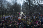 Marchers leave Grant Park and move into Chicago's loop during the Women's March, January 21, 2017.