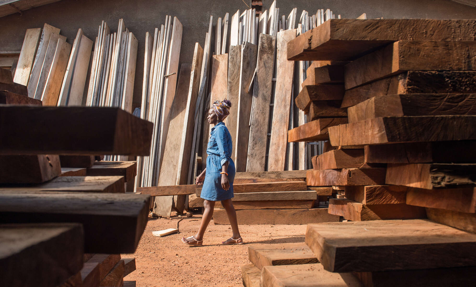 March 10, 2017; YALI fellow Evelyn Zalwango owner of Awaka Furniture Ltd. in Kampala, Uganda.  (Photo by Barbara Johnston/University of Notre Dame)