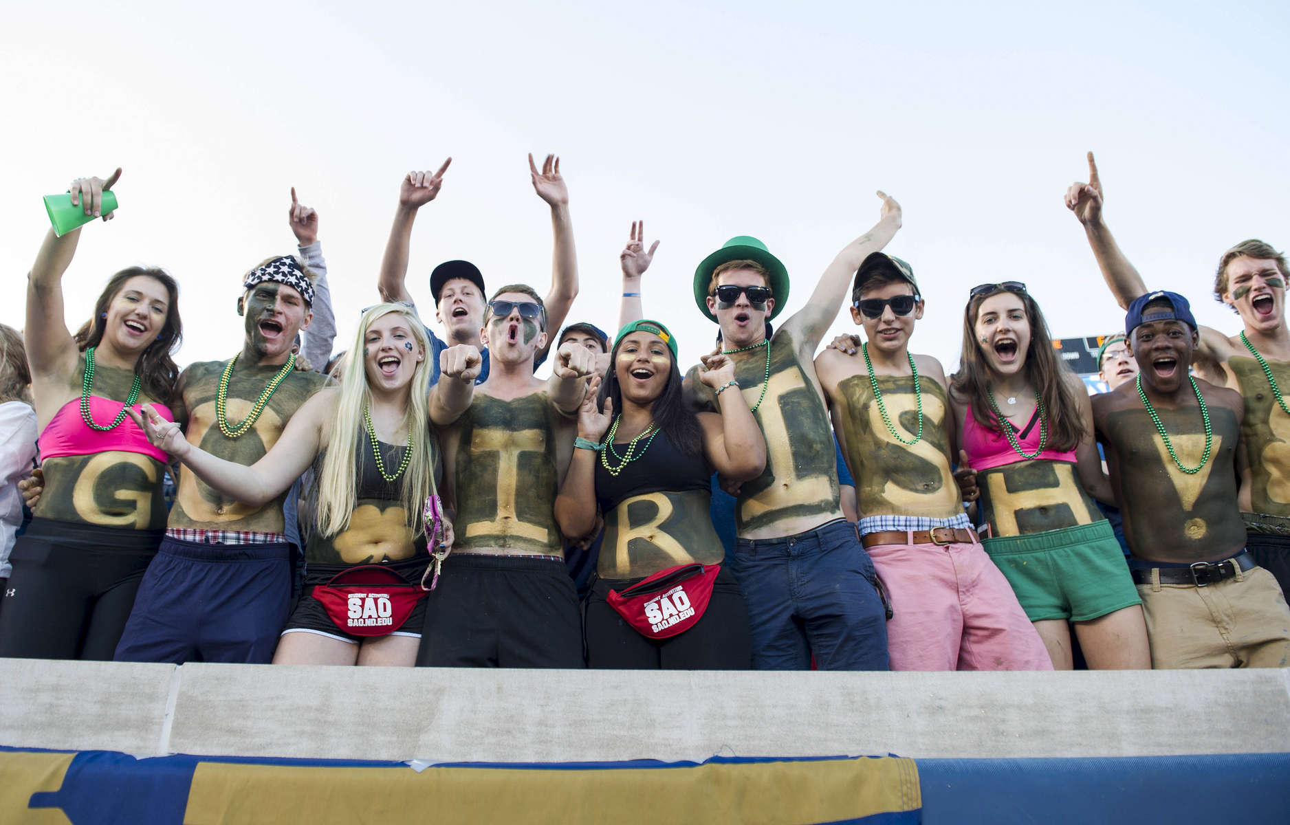 Sept. 6, 2014; Student section during the Michigan game. (Photo by Barbara Johnston/ University of Notre Dame)